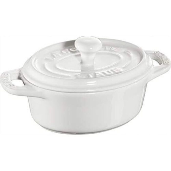 ceramic mini oval cocotte 11cm pure white 240924011127