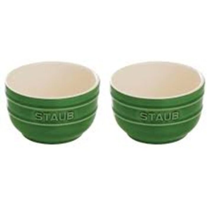 ceramic round ramekins 9cm basil green set of 2 240924011148