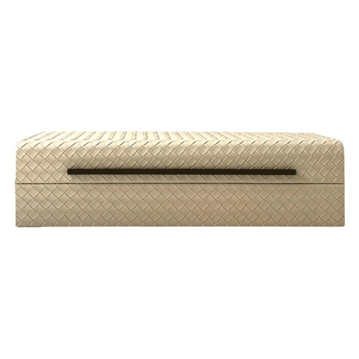 leedon woven pu leather box size l creme 240924064233