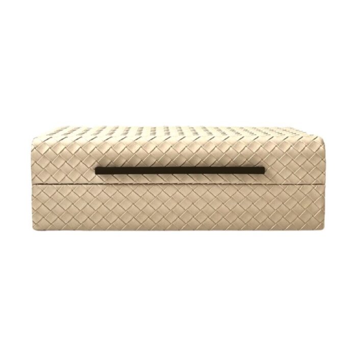 leedon woven pu leather box size m creme 241014102839