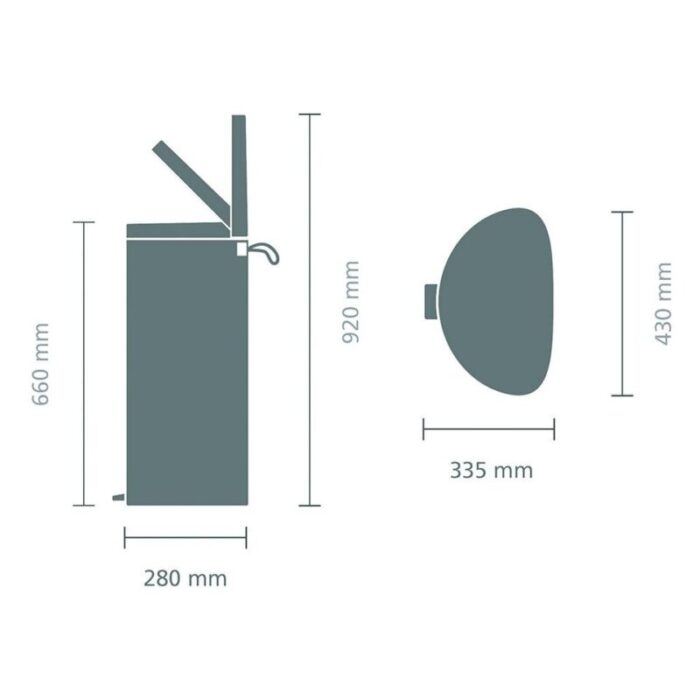 pedal bin flatback 40 litre soft closing plastic inner bucket matt steel fingerprint proof 241003112135 2