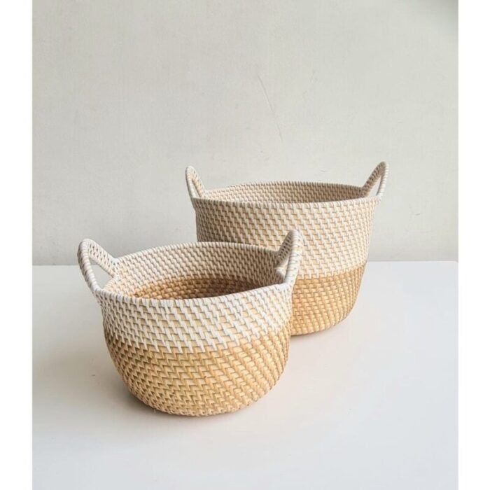 rattan basket with handle medium 240918033611