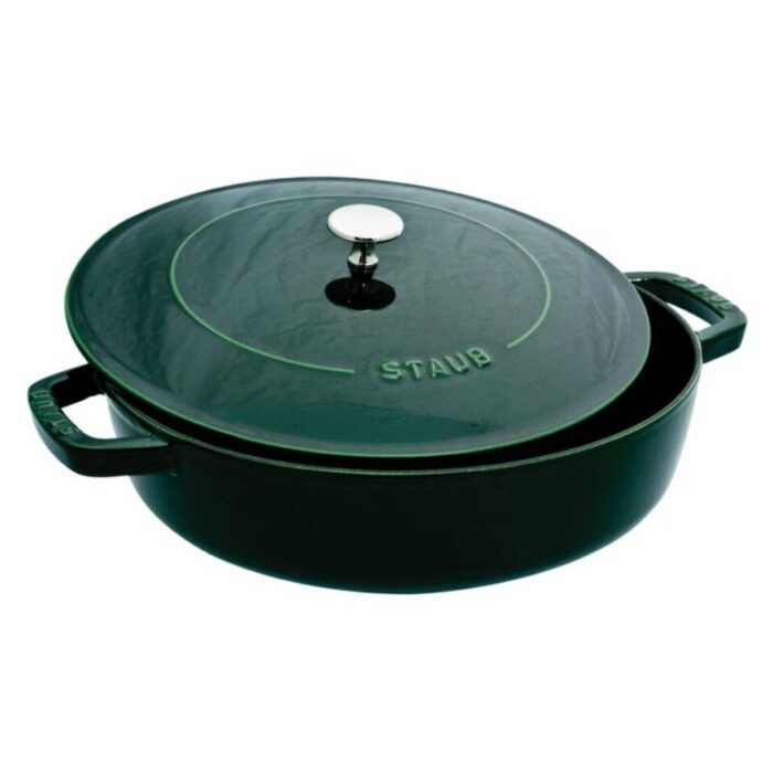 saute pan with chistera lid 24cm basil green 240924011026