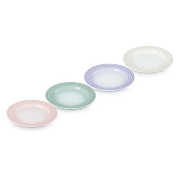 set of 4 appetizer plate 17cm meringue shell pink powder purple water green 240901123855