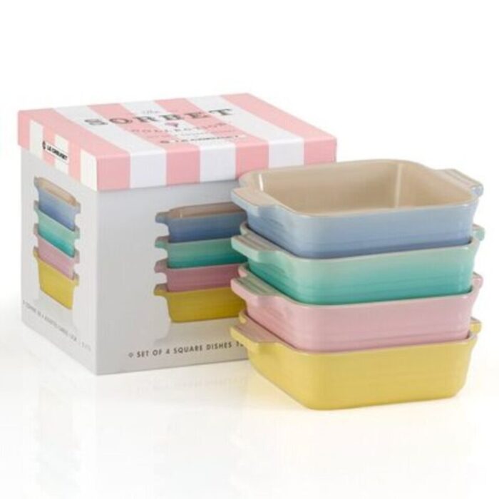 set of 4 square dish 13cm sorbet chiffon pink coastal blue cool mint mimosa 240901123827 1