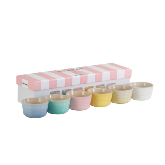 set of 6 mini ramekin sorbet chiffon pink cotton mimosa coastal blue dune cool mint 240901123827