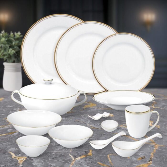 signature collection royal gold perfect 10 107 pc dining set 240812033352