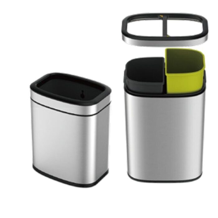 stainless steel rectangle open top recylcing bin l27xw194xh335cm 5l5l oli cube 281hb ek9036 55 mt 240924125252