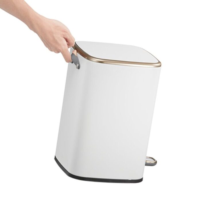 stainless steel rectangle step bin with soft closing lid l207xw267xh298cm 6l white cubo 281hb ek9333 6 mw 240924125248 1