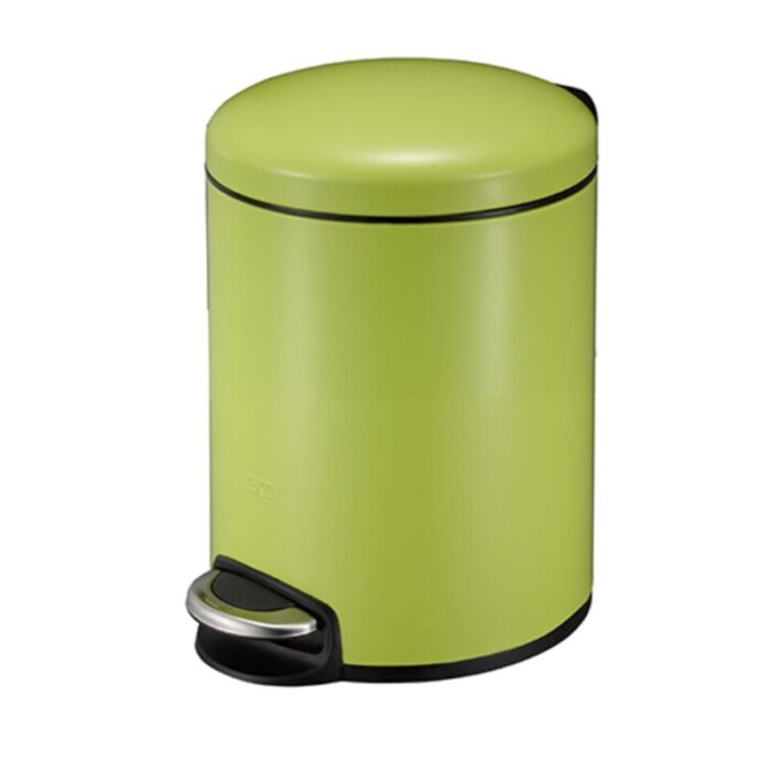 stainless steel round step bin with soft closing lid 25xh42cm 12l lime green maggey281hb ek9213 12 li 240924125250