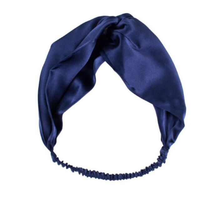 the twist mulberry silk headband navy 221004102506